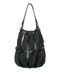 Fleet Ilya | Black Suede and Calf Large Caged Bucket Hobo | Lyst