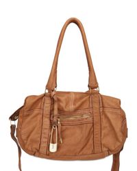 Sissi Rossi | Black Washed Bufalo Satchel Shoulder Bag | Lyst