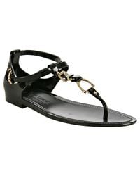 Ralph Lauren Collection | Black Karly Jelly Thong Sandals | Lyst