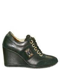 Dolce & Gabbana | Black Suede and Leather Wedge Sneakers | Lyst