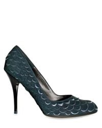 Ferragamo | Green Nabuk Paillette Scale Gabbi Pumps | Lyst