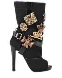 Jo No Fui | Black Canvas Cotton with Pins Boots | Lyst