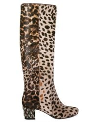 Lanvin | Multicolor 55mm Leopard Print Pony Skin Boots | Lyst