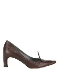 Marc Jacobs | Brown Ostrich Print Pumps | Lyst