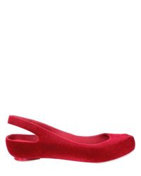 Melissa | Red Flocked Ultragirl Slingback Flats | Lyst