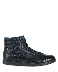PUMA | Black Nappa Ankle Height Sneakers | Lyst
