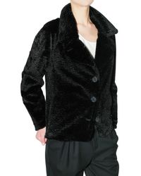 See By Chloé | Black Astrakhan Fur Coat | Lyst