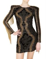 Balmain | Black Brocade Dress | Lyst