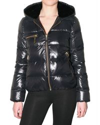 Beayukmui | Black Rabbit Fur Hood Down Jacket | Lyst