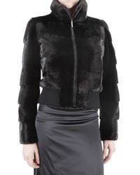Blancha | Black Mink Bomber Fur Coat | Lyst