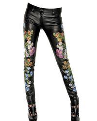 Christopher Kane | Black Embroidered Leather Trousers | Lyst