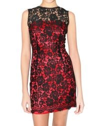 Dolce & Gabbana | Red Lace Overlay Dress | Lyst