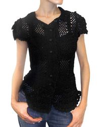 Dolce & Gabbana | Black Crochet Cotton Cardigan Sweater | Lyst