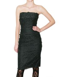 Dolce & Gabbana | Blue Lace Overlay Jersey Dress | Lyst