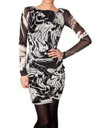 Emilio Pucci | Black Gathered Printed Stretch Gauze Dress | Lyst