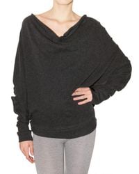 Enza Costa | Gray Oversize Cashmere Jersey Back Button Top | Lyst