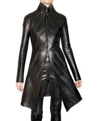 Gareth Pugh | Black Leather and Scuba Coat | Lyst
