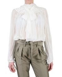 Gianfranco Ferré | White Pleated Voile Chiffon Shirt | Lyst
