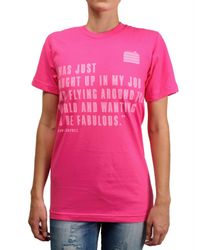 House of Holland | Pink Naomi Campbell Quote Jersey T-shirt | Lyst