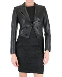 John Richmond | Black Back Embroidered Tailcoat/ Leather Jacket | Lyst