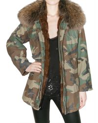 Mr & Mrs Italy | Green Camouflage Canvas Fur Coat | Lyst