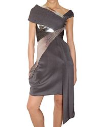 Peter Pilotto | Gray Shawl Multi Fabric Dress | Lyst