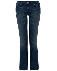 7 For All Mankind | Blue Distressed Sequin Jeans | Lyst