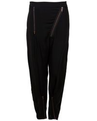Acne Studios | Black Voilet Silk Zipper Detail Harem Trousers | Lyst