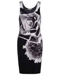Jonathan Saunders | Black Negative Floral Sleeveless Dress | Lyst