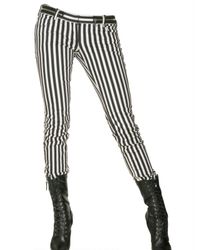 Balmain | Black Striped Low-rise Skinny Jeans | Lyst