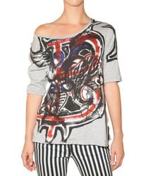 Balmain | Multicolor Printed Logo Patch Jersey T-shirt | Lyst