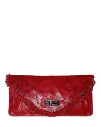 Balmain | Red Ultimate Safety Pins Distressed Clutch | Lyst