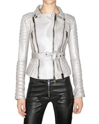 Burberry Prorsum | White Quilted Biker Leather Jacket | Lyst
