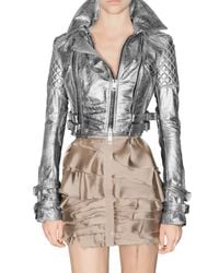 Burberry Prorsum | Metallic Quilted Leather Biker Jacket | Lyst
