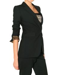 Dolce & Gabbana | Black Leopard Lining Lightweight Wool Jacket | Lyst