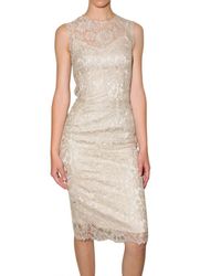 Dolce & Gabbana | Metallic Satin and Lace Dress | Lyst