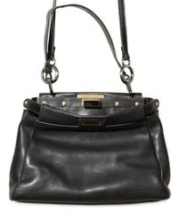 Fendi | Black Peek A Boo Mini Top Handle | Lyst