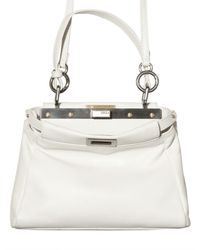 Fendi | White Peek A Boo Mini Top Handle | Lyst