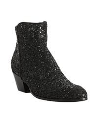 Giuseppe Zanotti | Black Glitter Ankle Boots | Lyst