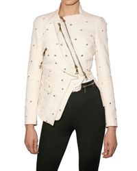 Givenchy | Natural Stone-washed Canvas Crystal Jacket | Lyst