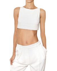 Hakaan | White Cropped Leather Tank Top | Lyst