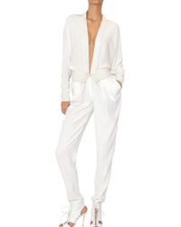 Hakaan | White Envers Satin Jumpsuit | Lyst