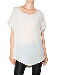 Jo No Fui | White Crepe De Chine Top | Lyst