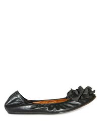 Lanvin | Floral-applique Ballerina Flat, Black | Lyst