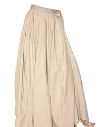 Lanvin | Natural Long Taffeta Skirt | Lyst