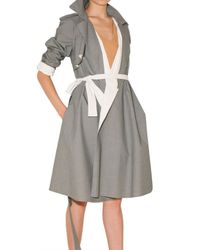 Lanvin | Gray Reversible Cotton Cloth Trench Coat | Lyst