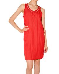 Lanvin | Orange Chiffon On Jersey Tank Dress | Lyst