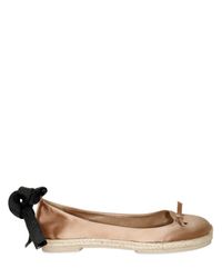 Marc Jacobs | Natural Silk Satin Espadrille Ballerina Flats | Lyst