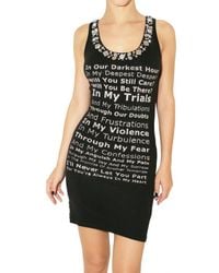 Philipp Plein | Black Printed Crystal Jersey Tank Dress | Lyst