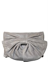 RED Valentino | Gray Bow Clutch | Lyst